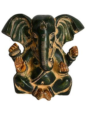 4" Lord Ganesha in Ashirwad Mudra In Brass | Handmade | Made In India