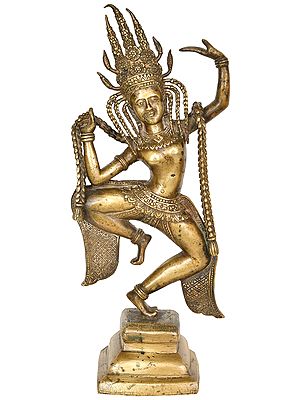 14" Thai Dancing Parvati In Brass | Handmade | Made In India