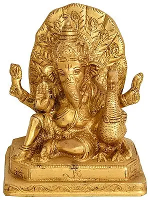 5" Brass Mayura Ganesha Statue | Handmade Mayura Ganesha Idol | Made in India