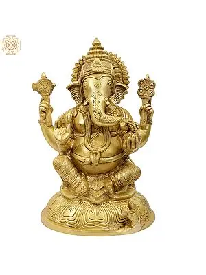 13" Bhagawan Ganesha In Brass | Handmade | Made In India