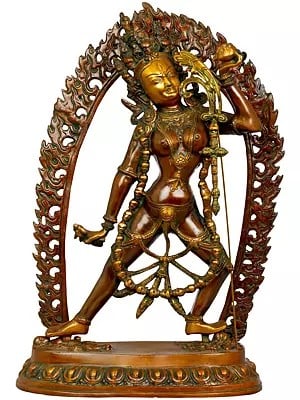 17" Vajrayogini - Tibetan Buddhist Deity In Brass | Handmade | Made In India