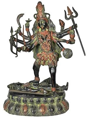 20" Goddess Kali In Brass | Handmade | Made In India
