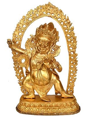 17" Vajrapani (Tibetan Buddhist Deity) In Brass | Handmade | Made In India