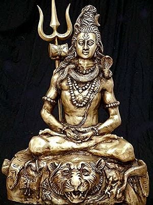 29" Large Size Mahayogi Shiva In Brass | Handmade | Made In India