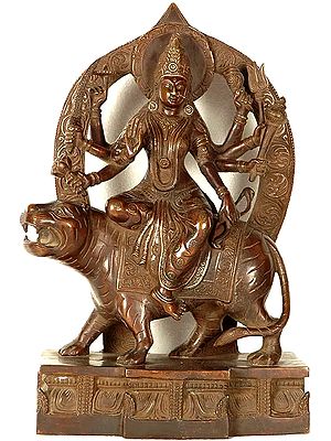 15" The Beauteous Simhavahini Devi Durga In Brass | Handmade | Made In India