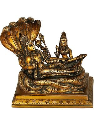 6" Shesha-Shayi Vishnu In Brass | Handmade | Made In India