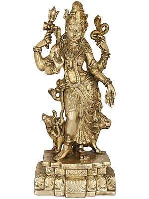 17" The Harmony of the Sexes (Ardhanarishvara) In Brass | Handcrafted In India