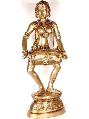 37" Large Size The Dancing Yakshi In Brass | Handmade | Made In India