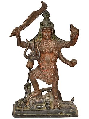 16" Goddess Kali In Brass | Handmade | Made In India