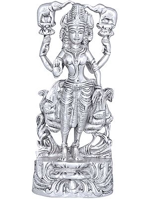 8" Gajalakshmi In Brass | Handmade | Made In India