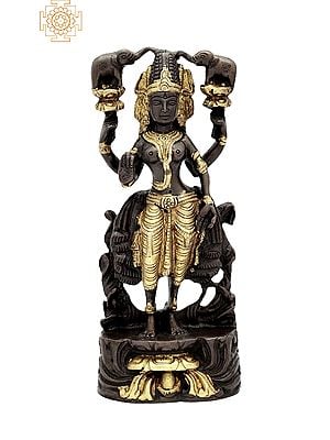 8" Gajalakshmi In Brass | Handmade | Made In India