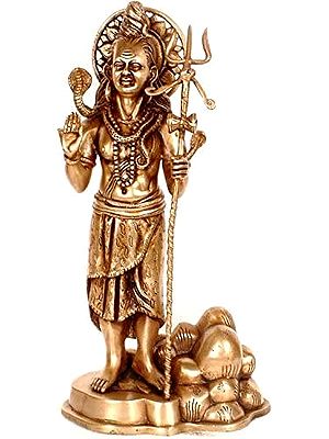 16" Kailashpati Shiva In Brass | Handmade | Made In India