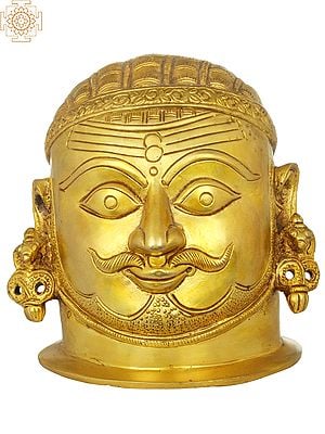 5" Shiva Head In Brass | Handmade | Made In India