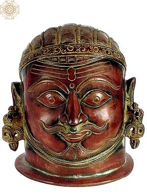 5" Shiva Head In Brass | Handmade | Made In India