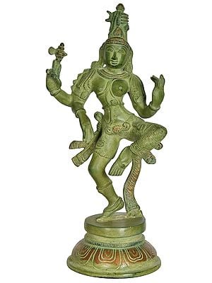 12" Dancing Ardhanarishvara In Brass | Handmade | Made In India