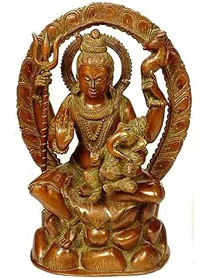 12" Lord Shiva with Ganesha in His Lap In Brass | Handmade | Made In India