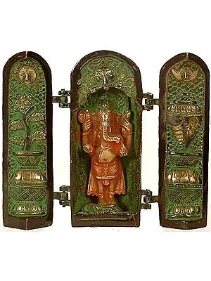 7" Folding Ganesha Temple in Brass | Handmade | Made in India