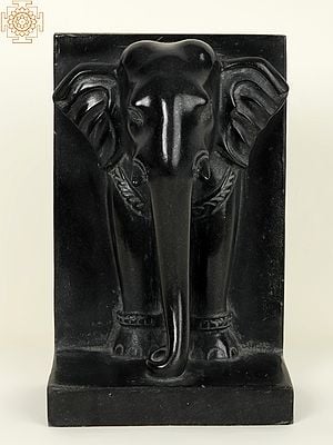 10" Black Marble Elephant Statue