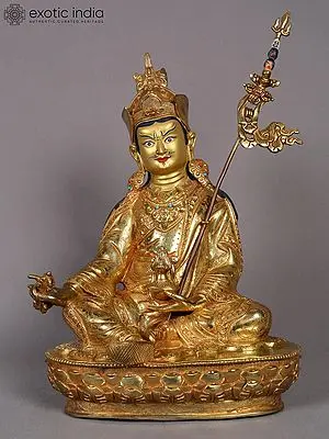 15" Guru Padmasambhava Copper Statue from Nepal