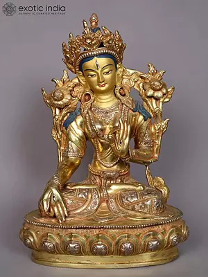 12" Tibetan Buddhist Goddess White Tara Statue