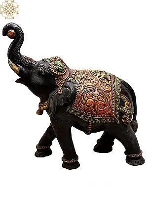 Decorative Wooden Elephant Sculpture
