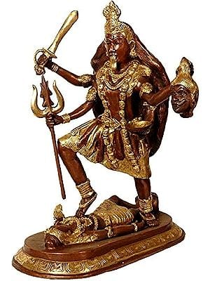 13" Kali - The Most Powerful Goddess In Brass | Handmade | Made In India