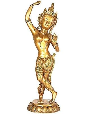 20" Tibetan Buddhist Mayadevi - Mother of Buddha In Brass | Handmade | Made In India