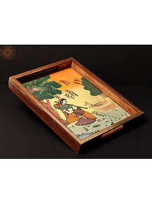 12" Wooden Mughal Serving Tray