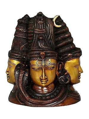 11" Tri-Murti and the Devi In Brass | Handmade | Made In India