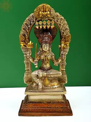 9" Goddess Mariamman - South Indian Durga In Brass | Handmade | Made In India