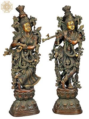 29" Radha Krishna In Brass | Handmade | Made In India