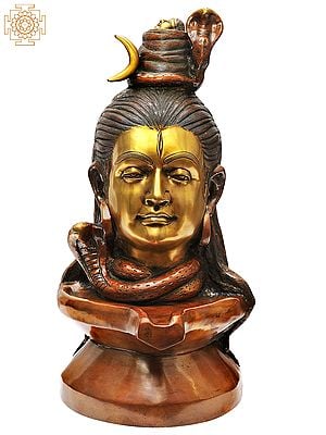 19" Shiva Enshrining Yoni-Pitha In Brass | Handmade | Made In India