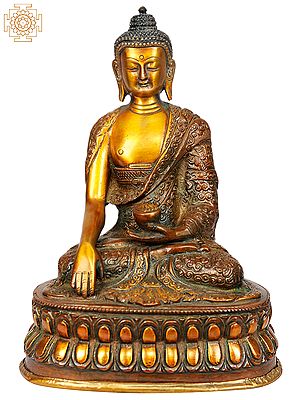 8" Lord Buddha in Bhumisparsha Mudra In Brass | Handmade | Made In India