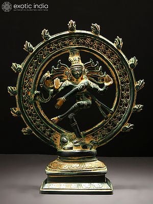 9" Lord Shiva as Nataraja Idol in Brass | Handmade | Made in India