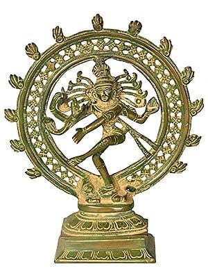 9" Lord Shiva as Nataraja Idol in Brass | Handmade | Made in India