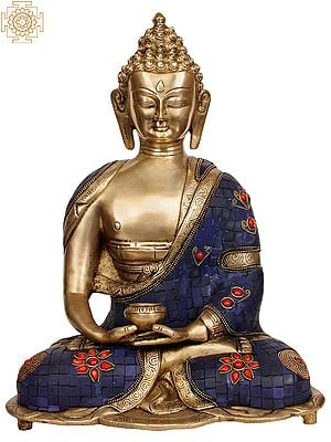 14" Meditating Buddha In Brass | Handmade | Made In India