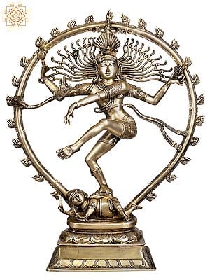 35" Large Size Nataraja Brass Statue - King of Dancers | Handmade | Made in India