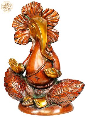 16" Stylized Ganesha In Brass | Handmade | Made In India