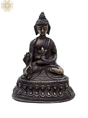 4" Tibetan Buddhist Deity- The Medicine Buddha (Small Statue) In Brass | Handmade | Made In India