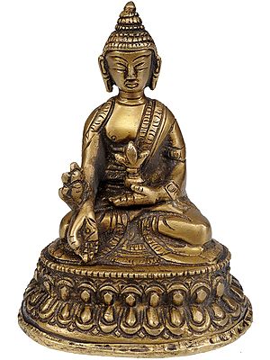 4" Medicine Buddha Small Statue in Brass | Handmade | Made in India