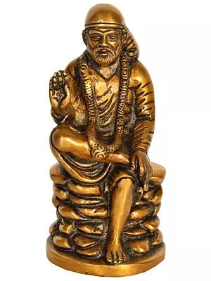 6" Shirdi Sai Baba Sculpture in Brass | Handmade | Made in India