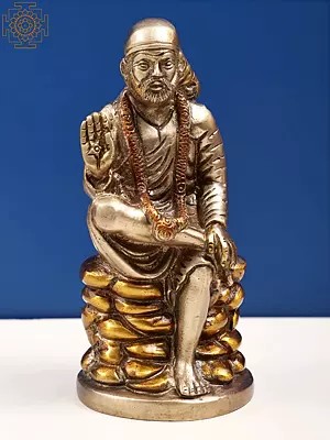 6" Shirdi Sai Baba Sculpture in Brass | Handmade | Made in India