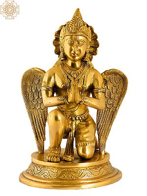 9" Man-Bird Garuda Brass Idol – Symbol of Strength & Protection, Handmade in India