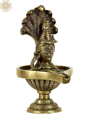 10" Shiva, Enshrined On The Lingam In Brass | Handmade | Made In India