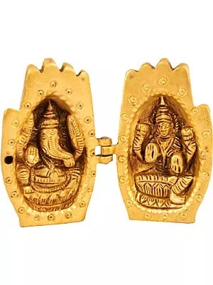 3" Ganesha-Lakshmi In Two Different Shrines In Brass | Handmade | Made In India