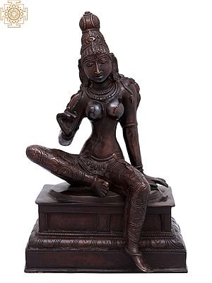 10" Parvati in Lalita Roop - Beauteous Aspect | Handmade Brass Statue | Made in India