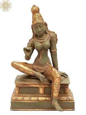 10" Parvati in Lalita Roop - Beauteous Aspect | Handmade Brass Statue | Made in India