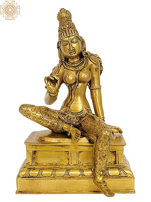 10" Parvati in Lalita Roop - Beauteous Aspect | Handmade Brass Statue | Made in India