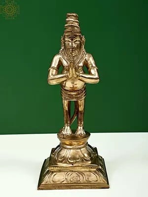 9" South Indian Saint With a Tail | Handmade | Madhuchista Vidhana (Lost-Wax) | Panchaloha Bronze from Swamimalai