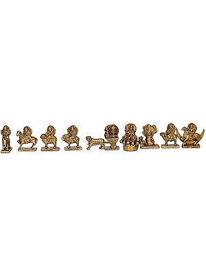 2" Small Navagraha Set In Brass | Handmade | Made In India